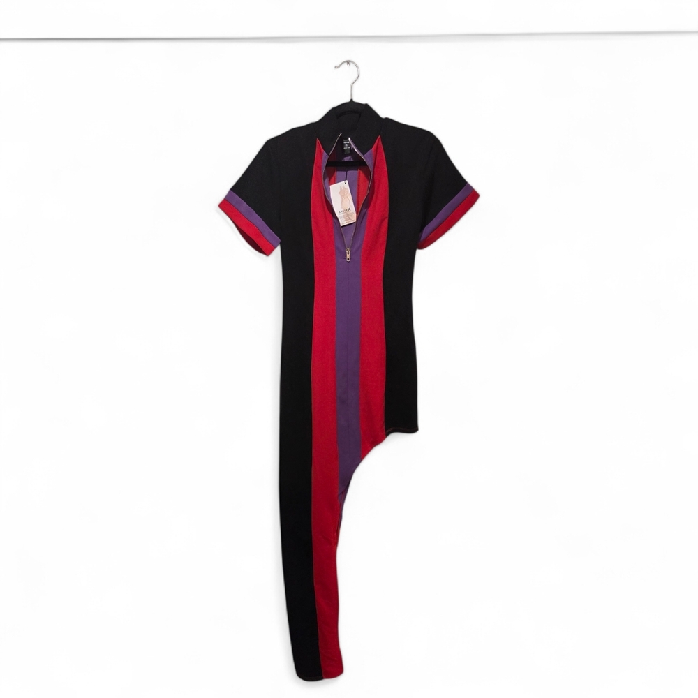 Black and Red Asymmetrical Dress